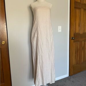 NWT Quince linen strapless maxi dress women’s size small cream ivory
